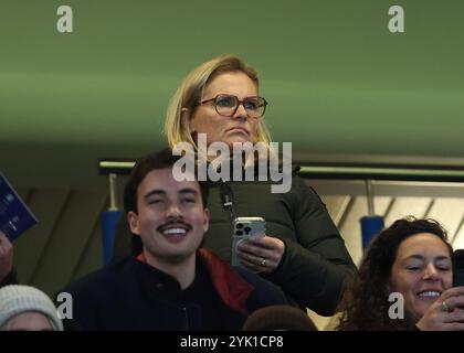 London, UK. 16th Nov, 2024. England Women's head coach Sarina Wiegman during the FA Women's Super League match at Stamford Bridge, London. Picture credit should read: Paul Terry/Sportimage Credit: Sportimage Ltd/Alamy Live News Stock Photo