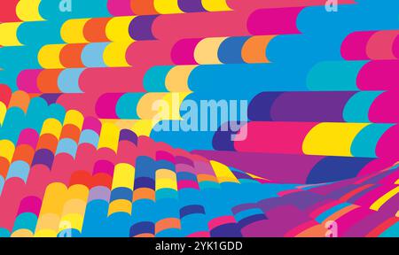 Abstract colorful tiled background with multicolor elements. Vector graphic pattern Stock Vector