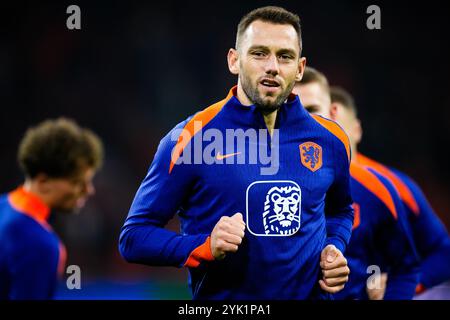 Amsterdam - Stefan de Vrij of The Netherlands during the fourth round of the new format of The Champions League 2024/2025. The match is set between The Netherlands and Hungary at Johan Cruijff ArenA on 16 November 2024 in Amsterdam, The Netherlands. (Box to Box Pictures/Yannick Verhoeven) Stock Photo