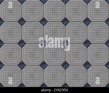 Tiles with a seamless pattern with basic texture can be used as floor decoration or wall tapestry Stock Photo