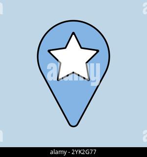Star favorite pin map icon. Map pointer. Map markers. Navigation sign. Graph symbol for travel and tourism web site and apps design, logo, app, UI Stock Vector