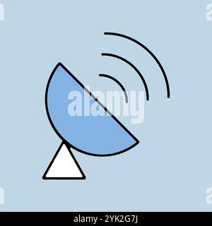 Sputnik antenna vector icon. Navigation sign. Graph symbol for travel and tourism web site and apps design, logo, app, UI Stock Vector