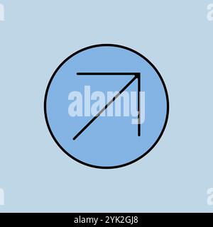 Arrow right top vector isolated icon. Navigation sign. Graph symbol for travel and tourism web site and apps design, logo, app, UI Stock Vector
