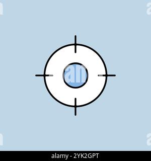 Crosshairs target destination vector isolated icon. Navigation sign. Graph symbol for travel and tourism web site and apps design, logo, app, UI Stock Vector