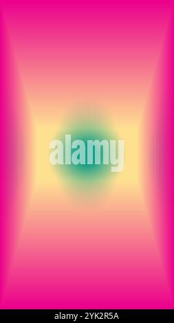 Abstract vertical background red yellow and focus point green Stock Vector