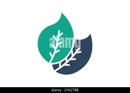 Leaf icon. solid icon style. icon related to gardening. nature elements vector illustration Stock Vector
