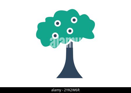 Tree icon. solid icon style. icon related to gardening. nature elements vector illustration Stock Vector