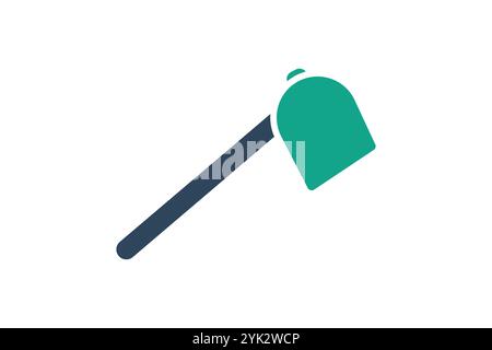 Hoe icon. solid icon style. icon related to gardening. gardening tools elements vector illustration Stock Vector