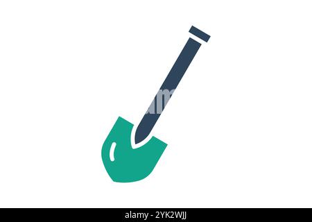 Shovel icon. solid icon style. icon related to gardening. gardening tools elements vector illustration Stock Vector