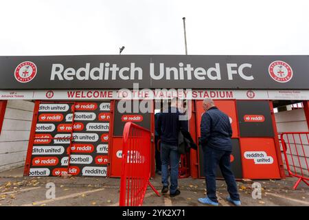 Redditch, UK, 17th November 2024. Front of Valley Stadium during the  Southern League Premier Division Central game between Redditch Utd vs Stamford A Stock Photo