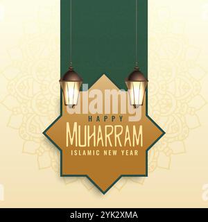 muharram day design for islamic new year Stock Vector