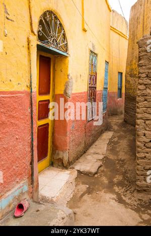 Nubian village on Elephantine Island on the Nile, Aswan, Egypt, Northeastern  Africa Stock Photo