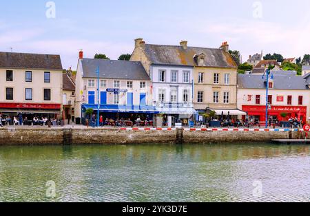 Port-en-Bessin-Huppain on the Côte de Nacre (Cote de Nacre, Mother of Pearl Coast, landing beaches) in the Calvados department in the Normandy region Stock Photo