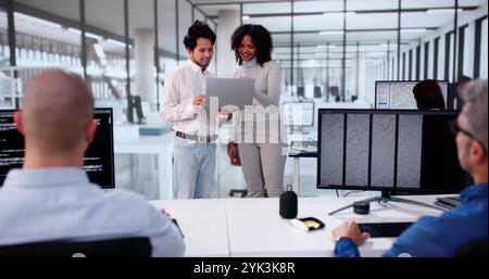 Software Engineer Developers Using Laptop Computer. Coding Startup Stock Photo