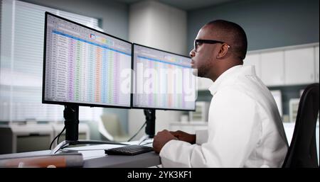 Medical Coding Bill And Billing Codes Spreadsheets Stock Photo