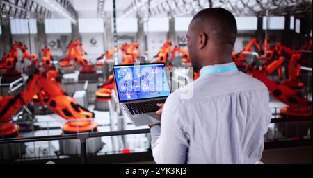 Engineer Operators Using Scada System At Industrial Plant Stock Photo