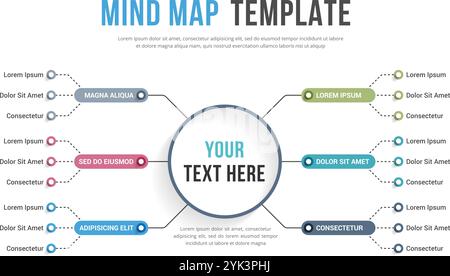 Absrtact mind map template, business infographics, vector eps10 illustration Stock Vector