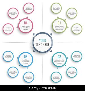 Absrtact mind map template, business infographics, vector eps10 illustration Stock Vector