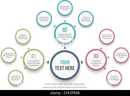 Absrtact mind map template, business infographics, vector eps10 illustration Stock Vector