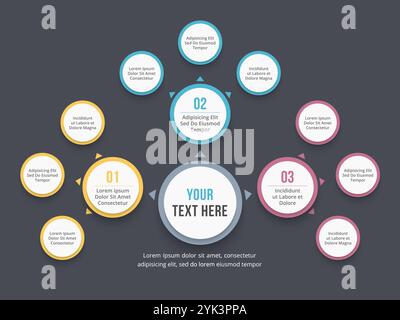 Absrtact mind map template, business infographics, vector eps10 illustration Stock Vector