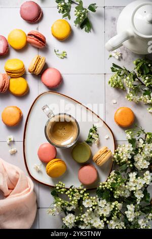 Colourful macarons Stock Photo