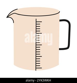 Hand drawn measuring cup. Vector illustration. Stock Vector