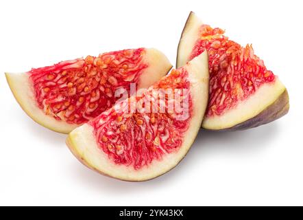 Fig fruit slices isolated on white background. Stock Photo