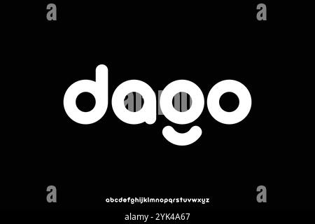 Modern bold unique sans serif alphabet display font vector illustration Stock Vector
