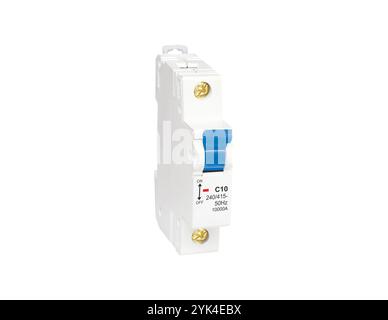 MCB Miniature Circuit Breakers Isolated on White Background Stock Photo