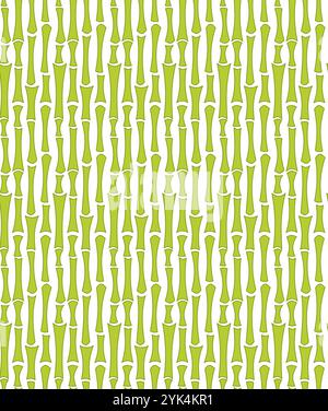 Vector illustration of bamboo on white background, Seamless border, Pattern, Plant, Nature, Ribbon, Vector design Stock Vector