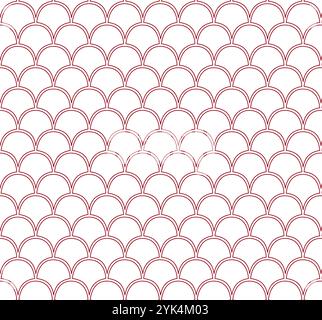 red lines on white transparent background seamless vector pattern. Abstract chinese traditional texture pattern background. Minimalist linear decorati Stock Vector