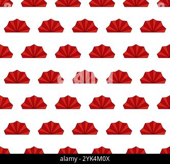 Asian fan Blow Pattern Seamless. Vector graphic illustration with transparent background Stock Vector