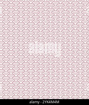 red Wave Chinese oriental seamless pattern background fabric and wallpaper. Vector graphic illustration Stock Vector