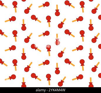 Hand drawn chinese drums seamless pattern. Vector graphic texture. Transparent background with drums for fabric, textile design, wrapping paper or wal Stock Vector
