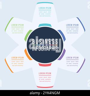 8 Steps Infographic circle design 8 steps, objects, elements or Options infographic business information template Stock Vector