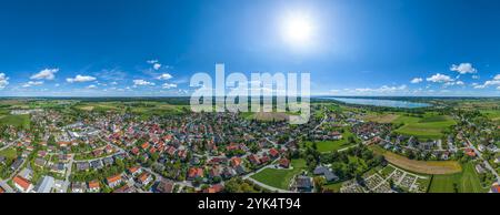 Summer in the Fünfseenland region around Inning between Wörthsee and Ammersee in Upper Bavaria Stock Photo