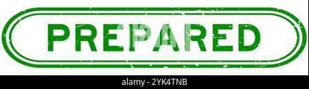 Grunge green prepared word rubber seal stamp on white background Stock Vector