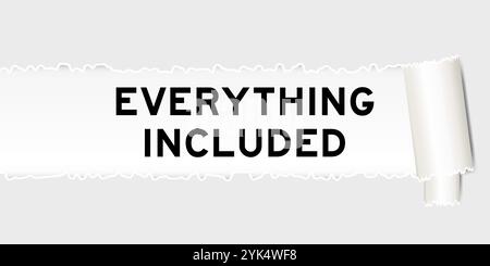 Ripped gray paper background that have word under torn part Stock Vector