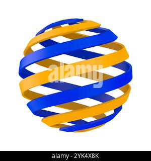 Spiral logo ball on white background. Isolated 3D illustration Stock Photo