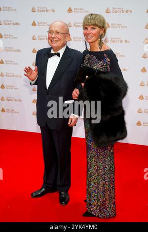 ARCHIVE PHOTO: Friedrich von METZLER has died at the age of 81Friedrich von METZLER, banker, with wife Sylvia, Red Carpet, Red Carpet Show, Ball des Sports on 07.02.2015 in Wiesbaden Â Stock Photo