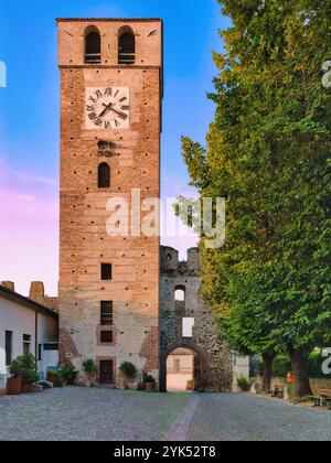 Castellaro Italian medieval village, Castellaro Lagusello near Mantua. A stone ...