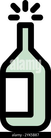 New year icon symbol- champagne bottle icon Stock Vector