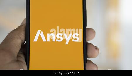 Ansys logo is displayed on smartphone. Ansys Inc is an american ...