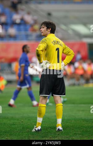 soccer football goal keeper in night with falling rain Stock Photo - Alamy