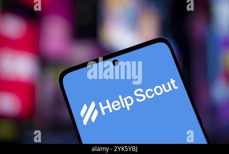 Help Scout logo is displayed on smartphone. Help Scout PBC is a global ...