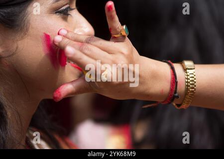 SINDUR KHELA Stock Photo