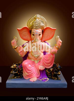 Lord Ganesha on beautiful background, Ganpati festival, Ganpati Stock Photo