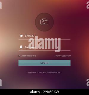 elegant UI login form design on blurred background Stock Vector Image ...