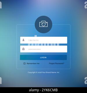 elegant UI login form design on blurred background Stock Vector Image ...