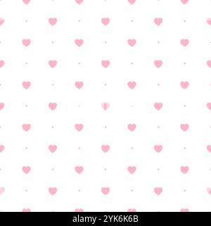 Cute heart seamless pattern. Repeating kid pattern. Love design for girls prints. Repeated wallpaper. Pastel hearts. Repeat child background. Pink Stock Vector